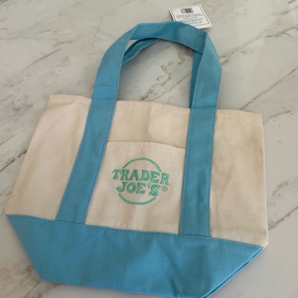 Trader Joe’s Limited Edition Easter Mini Tote- Blue and Cream